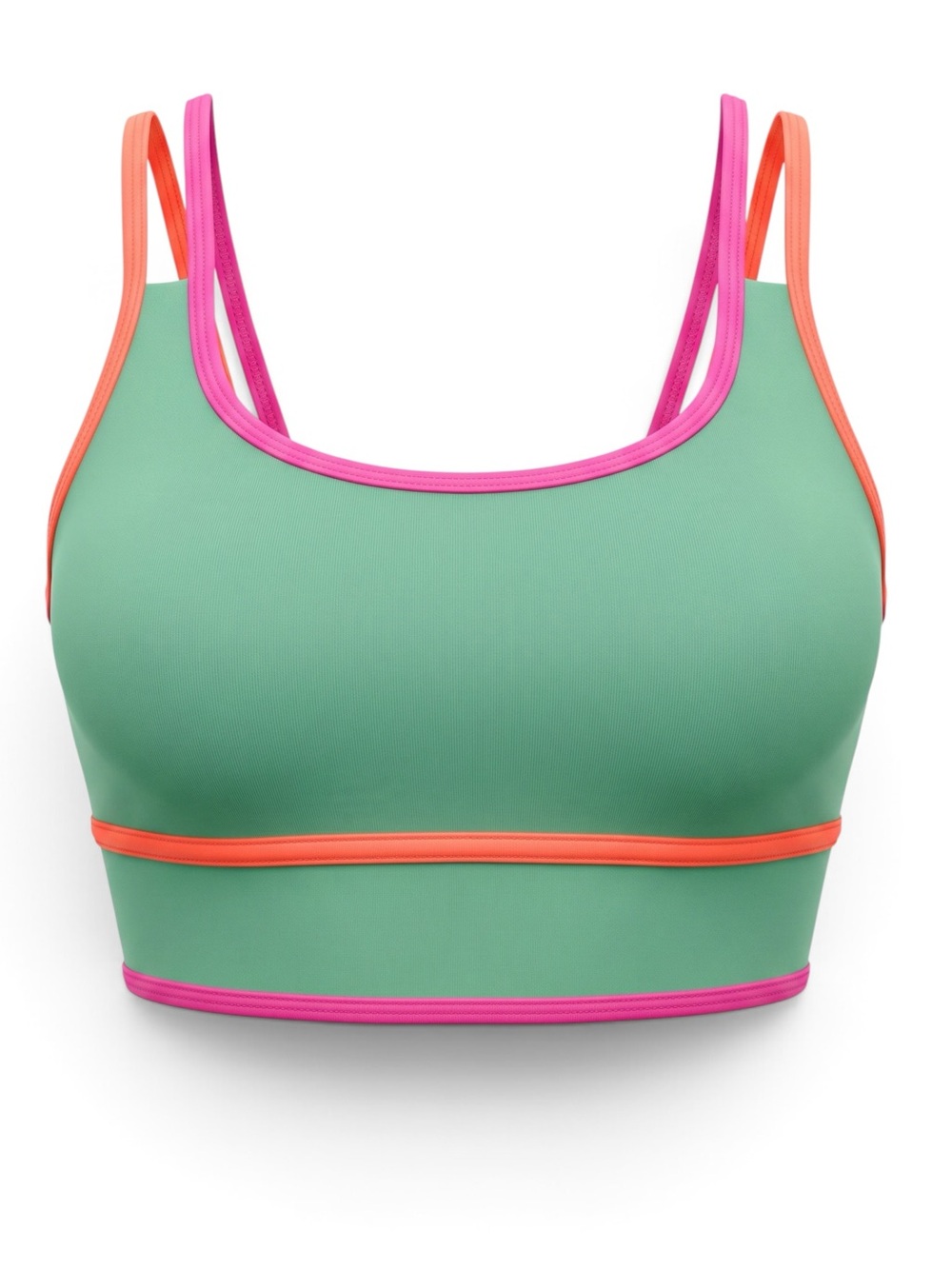 NWT Beach Riot Anari Rally Green Colorblock Double Strap Sports Bra Tank Top M